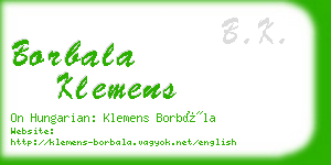 borbala klemens business card